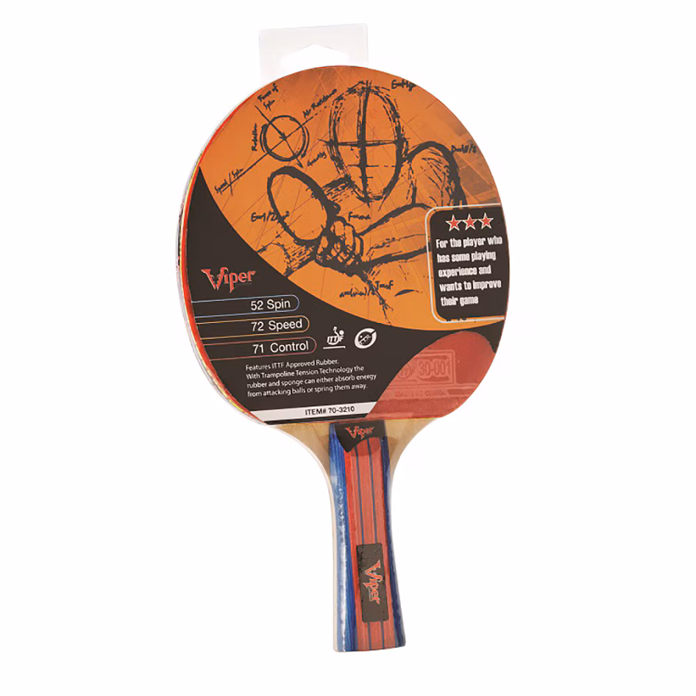 Viper Orbital Velocity – 3 Star Table Tennis Ping Pong Racket Paddle