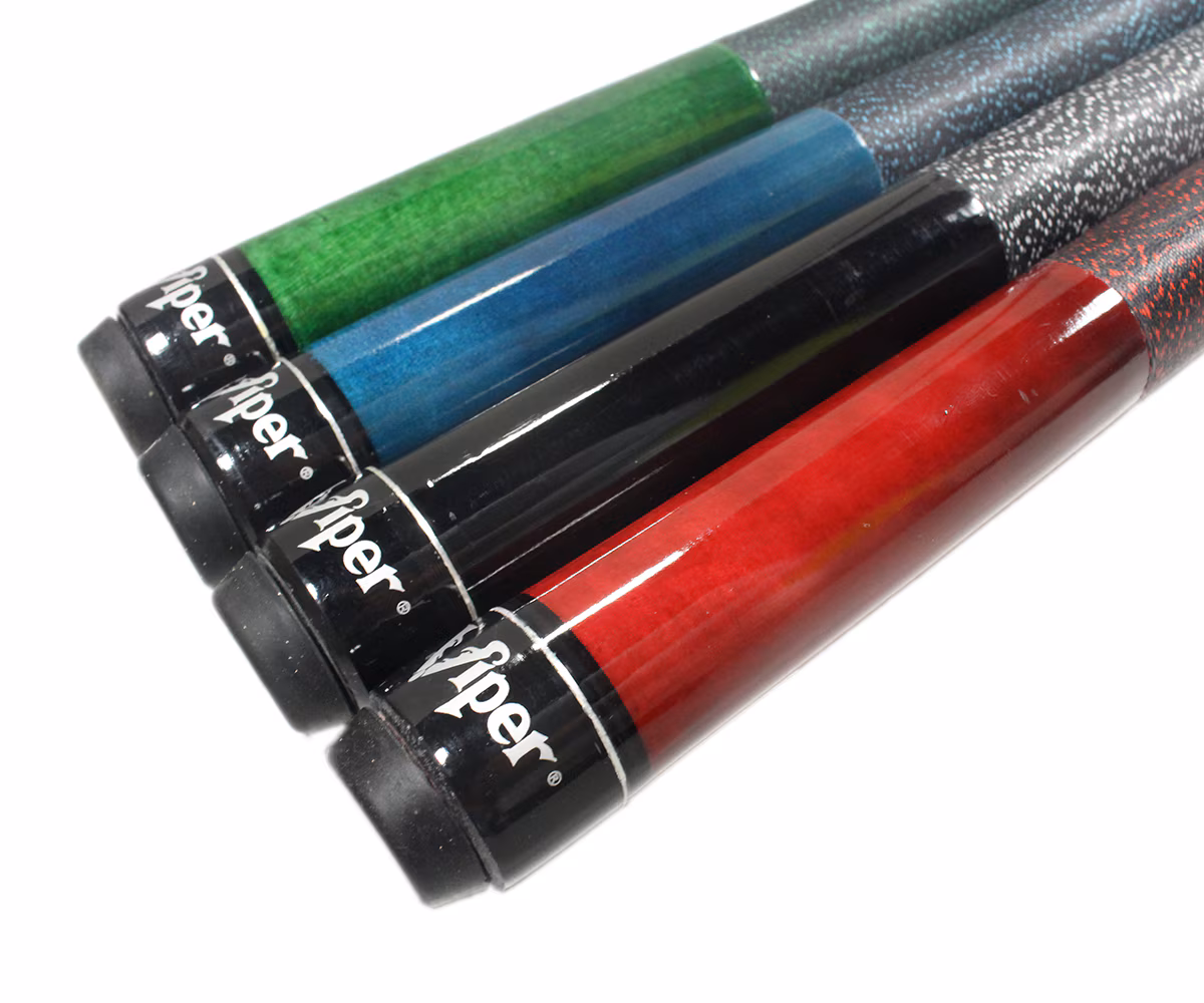 Viper Elite Wrapped Pool Cues Set of 4 – 19 oz Asstd Colors