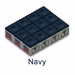 One Dozen Navy Silver Cup Pool Cue Chalk