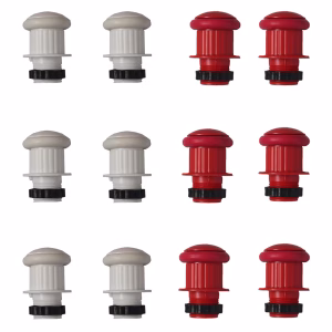 Bumper Pool Posts with Rings - Jumbo - Red/White - Set of 12