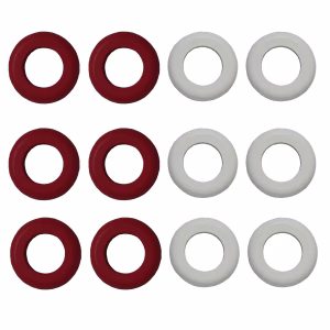 Bumper Pool Rubber Rings - Small - Red/White - Set of 12